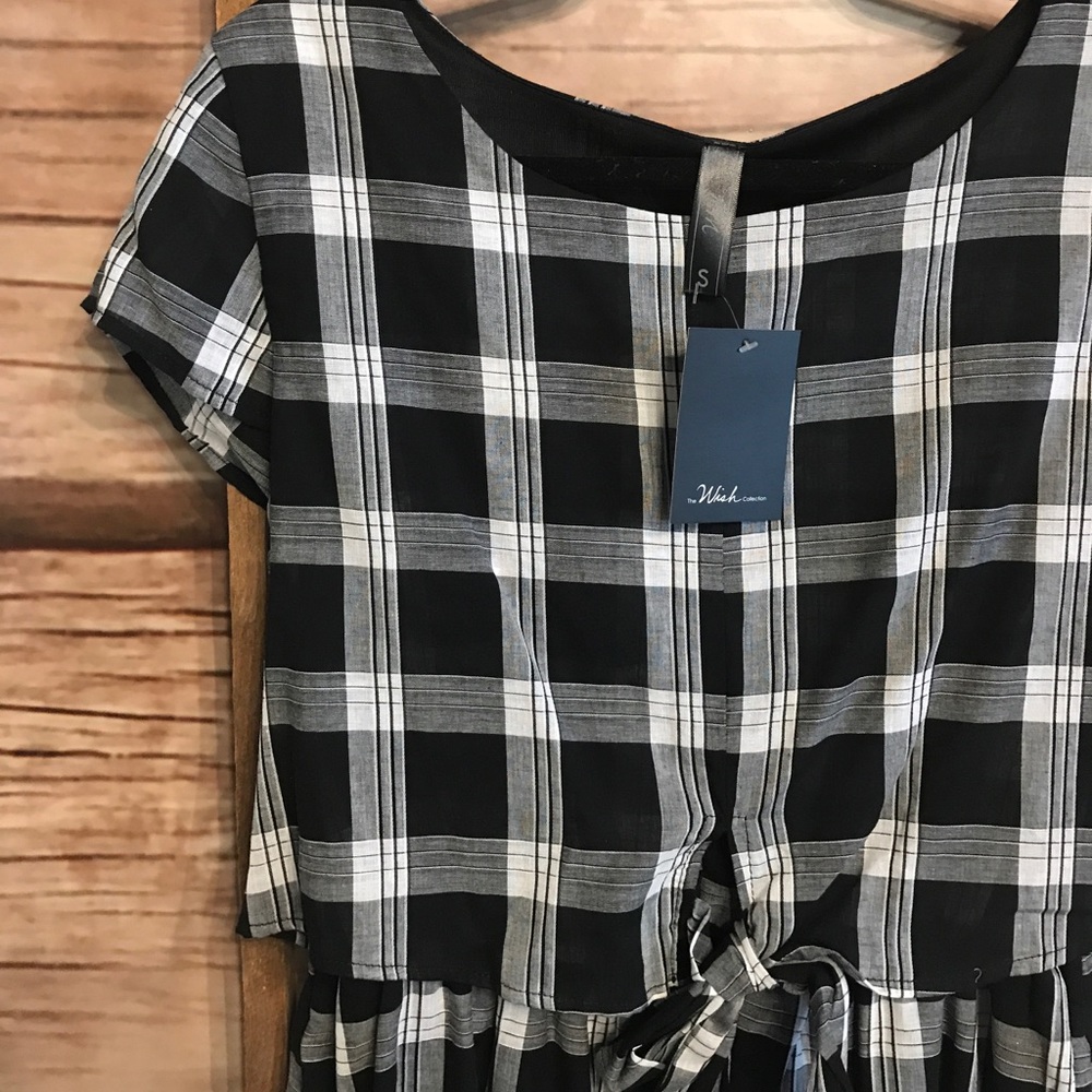 Plaid Cap Sleeve Dress
